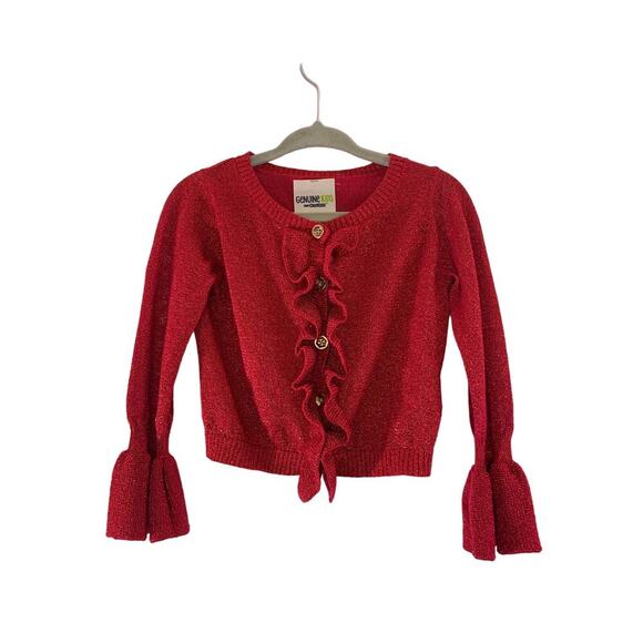 GENUINE KIDS BY OSHKOSH Girl’s Red Sparkle Cardigan / Size: 18 Months - Picture 1 of 6